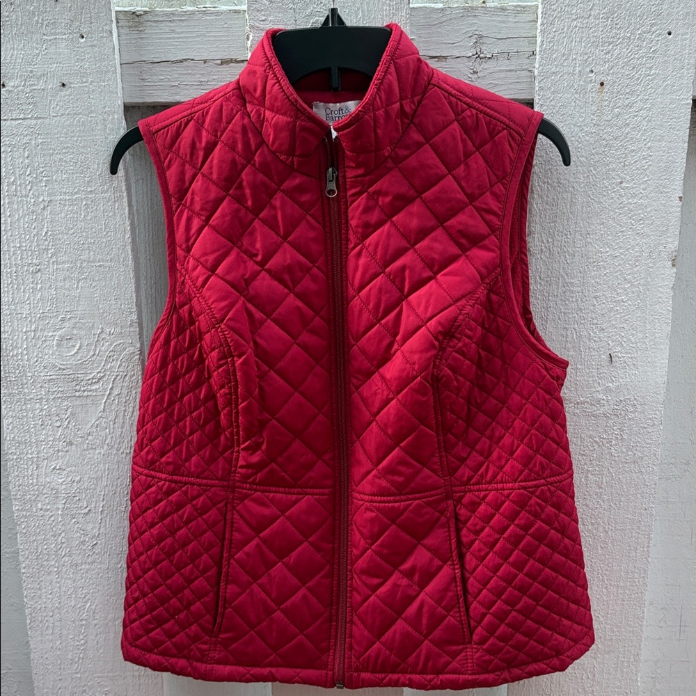 Croft & Barrow Cherry Quilted Vest Women’s Petite Medium